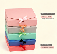 Boîte d'emballage en papier robuste en forme d'avion colorée avec nœud papillon pour sous-vêtements, vêtements et accessoires – Idéale pour la vente au détail