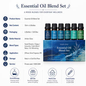 Set de Mezclas de Aceites Esenciales: Calma, Sueño Dulce, Felicidad, Relajación, Aromatizador de Ambiente, Inmunidad para Aromaterapia, Difusor, DIY, Masajes - Product Image 3