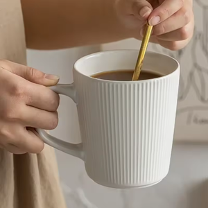 New China Manufacturer's Nordic Style 500ML <b>Ceramic</b> <b>Mug</b> Solid Color Striped Design for Business Gifts Practical for Home Office - Product Image 2