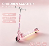 Trottinette pliable à 2 roues en alliage pour filles, usage urbain, roues PU lumineuses, 20 lumières colorées, hauteur réglable, choix de cadeau