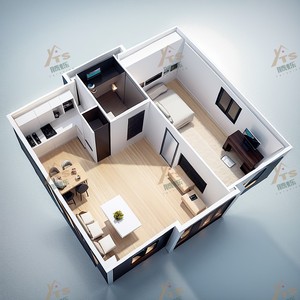 Misura piccola prefabbricata 20ft 40ft della casa Mobile d'acciaio del contenitore della vita moderna per l'ufficio Mobile del caffè della Villa dell'hotel con la piattaforma - Product Image 4