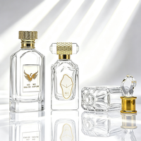 Botol Parfum Kaca Persegi 100ml Mewah dengan Alas Berat, Sampel Gratis, Tutup Kristal Frost, Kemasan Parfum Kaca Flint Premium