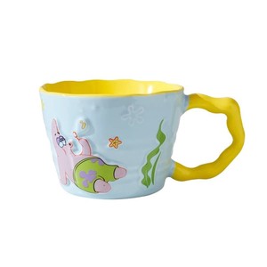 Taza <span class=keywords><strong>de</strong></span> Agua Moderna <span class=keywords><strong>de</strong></span> Gres con Diseño <span class=keywords><strong>de</strong></span> <span class=keywords><strong>Bob</strong></span> <span class=keywords><strong>Esponja</strong></span> Taza Bonita para Pareja para Chicas Desayuno en Casa Incluye Cuchara para Leche Regalo - Product Image 6