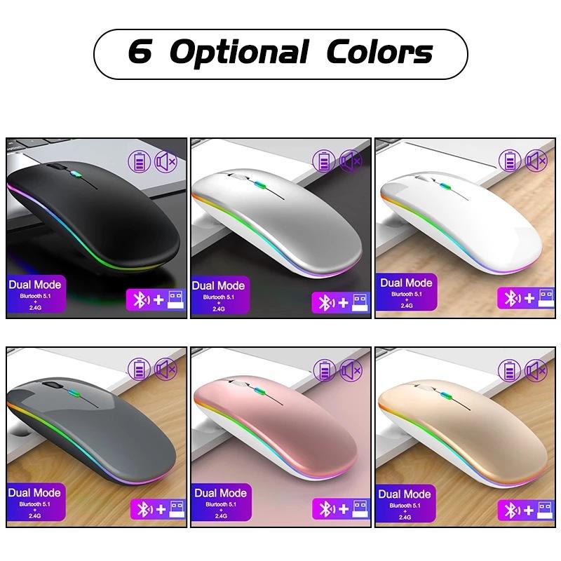 Dual Mode Feature Souris Sans Fil Original Wireless Mouse 1600dpi RGB Bluetooth Computer ...