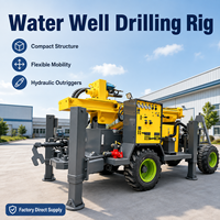 Plateforme de forage de puits d'eau mobile de type hydraulique à 4 grandes roues pour l'irrigation agricole