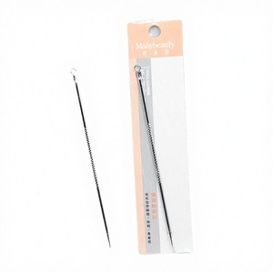 <b>Blackhead</b> Acne Removal <b>Tool</b> Stainless Steel Silver Double Head Needle Pimple <b>Extractor</b> for Face B0731 - Product Image 2