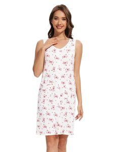 Liquidación de Pijamas: Camisón sin Mangas para Mujer, con Botones al Frente, Color Sólido, Largo hasta la Rodilla, Gran Venta de Liquidación - Product Image 3