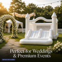 Château gonflable mini blanc en gros pour mariage, fête d'enfants en extérieur, jeu pour 3 personnes