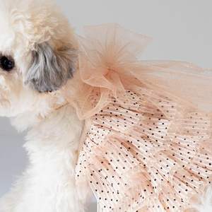 Vestido para Perro, Ropa de Fiesta para Mascotas, Diseño Personalizado, Vestido de Tul de Algodón, Lazo de Encaje Desmontable, Ropa Cómoda y Transpirable - Product Image 3