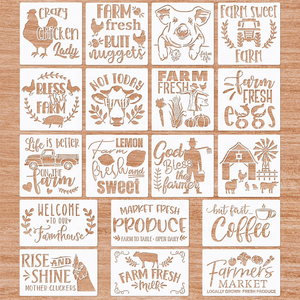 Pochoirs pour <span class=keywords><strong>animaux</strong></span> de ferme, 18 pièces, <span class=keywords><strong>peinture</strong></span> sur mur en bois - Product Image 1
