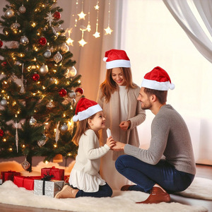 Gorro de Papá Noel Rojo y Blanco, Gorro de Papá Noel Rosa, Gorro de Papá Noel de Tela No Tejida, Gorro de Papá Noel Unisex Cómodo, Gorro de Papá Noel Rosa para Adultos - Product Image 5