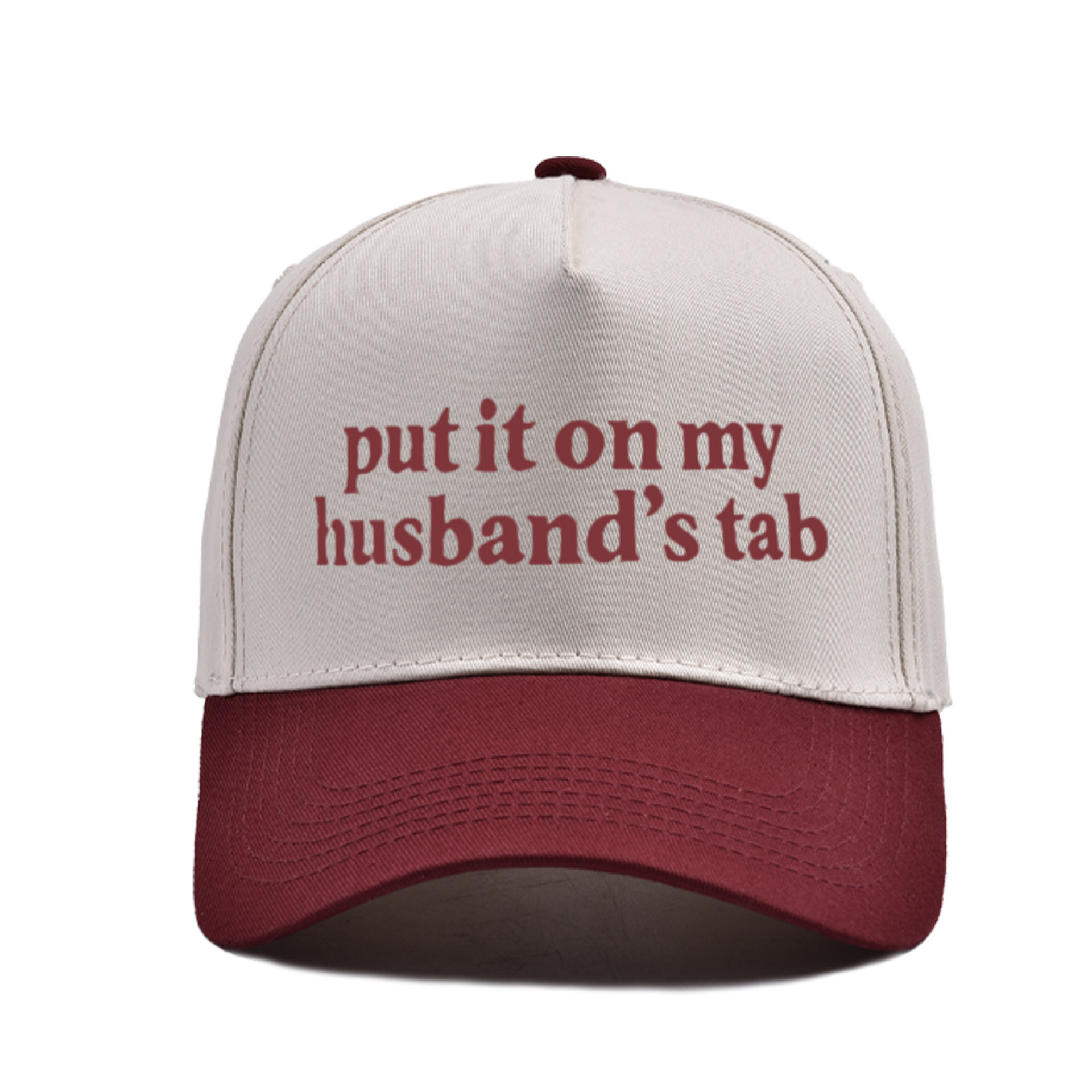 Wine red rice-put it on my husbands tab trucker baseball cap