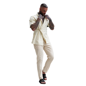 Gingtto Casual <span class=keywords><strong>pantaloni</strong></span> comodi elastici <span class=keywords><strong>pantaloni</strong></span> di <span class=keywords><strong>lino</strong></span> di cotone uomo - Product Image 3