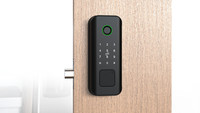 Cerradura Inteligente Ultrafina de Aleación de Aluminio con Memoria, Huella Dactilar Biométrica en la Nube, Tarjeta, Llave Mecánica y Cerrojo para Puertas de Madera