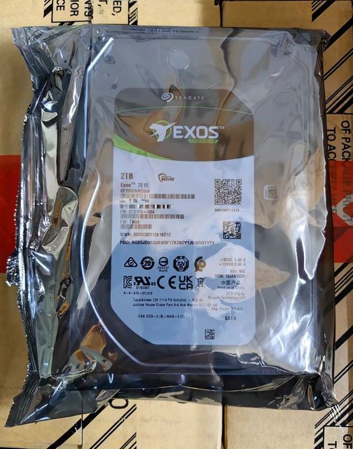 Exos 7E10 ST2000NM000B 2TB 3.5inch SATA 6Gb/s 7200RPM 512N Enterprise HDD