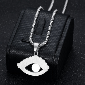 316 acier inoxydable oeil <span class=keywords><strong>d</strong></span>'<span class=keywords><strong>ange</strong></span> pendentif collier mode plaqué or Talisman Zircon religieux bijoux accessoire pour hommes fêtes - Product Image 3