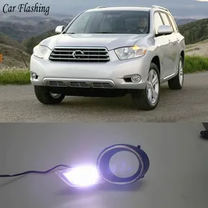 1 Set LED DRL luces diurnas de luz de niebla de la lámpara de la cabeza blanco para Toyota Highlander 2009 de 2010 a 2011