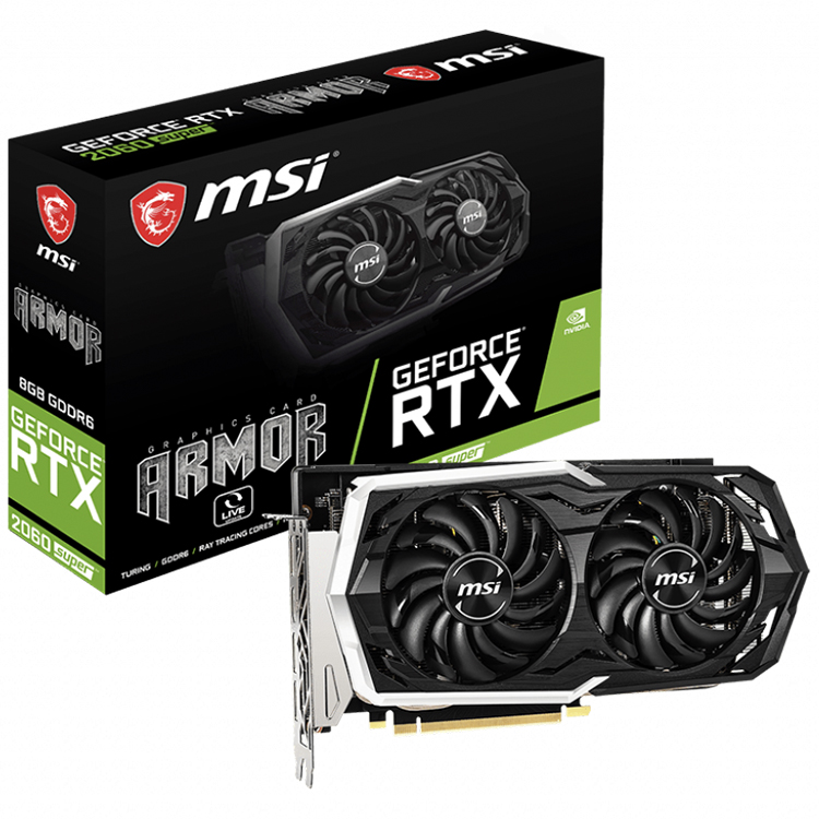 MSI NVIDIA Geforce RTX 2060 SUPER ARMOR 8G Gaming Card