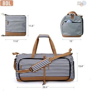 BSCI factory Custom <b>Foldable</b> Weekender Bag with <b>Shoes</b> Compartment - Product Image 2