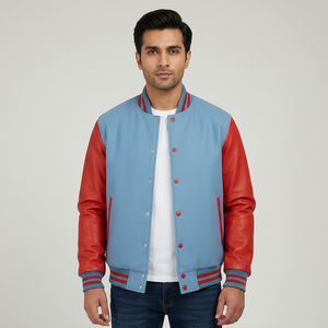 Best Selling Men's Casual Coat Comfortable Sheep Skin <b>Leather</b> Varsity <b>Jacket</b> <b>Long</b> Fit Thin Coated Winter Varsity Men's <b>Jackets</b> - Product Image 1