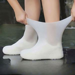 1 Paire de Couvre-Chaussures Imperméables Réutilisables et Durables pour l'Été, en Latex Haute Élasticité, à Enfiler, pour Bottes d'Extérieur et Chaussures de Marche - Product Image 2