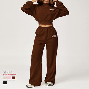 Ensembles de sweat-shirts à capuche d'hiver personnalisés de haute qualité combinaisons de <span class=keywords><strong>jogging</strong></span> d'extérieur amples pour femmes vêtements de fitness en cours d'exécution vêtements de sport - Product Image 2