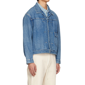 Vente en gros de vestes en jean délavé bleues <span class=keywords><strong>pour</strong></span> hommes à la mode <span class=keywords><strong>Veste</strong></span> en jean de vélo en coton non extensible <span class=keywords><strong>pour</strong></span> hommes - Product Image 3