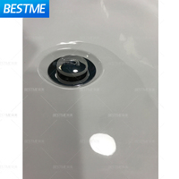 Baignoire en forme de bateau salle de bain de luxe autoportante en résine acrylique blanche polie baignoire à surface solide
