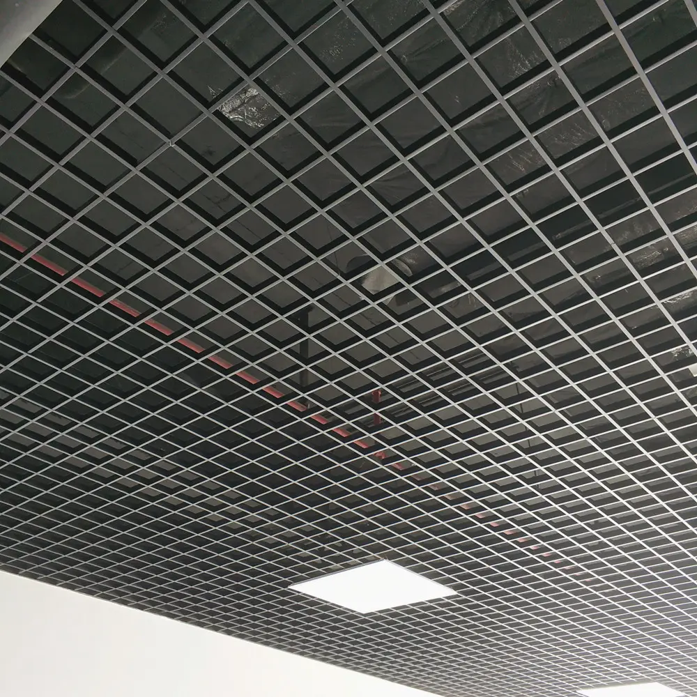 Dekoratif asma tavan metal tavan ızgarası açık hücre tavan