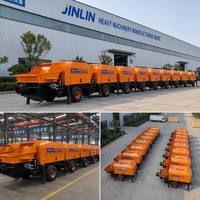 Pompe à béton diesel JINLIN, capacité de transport verticale de 120 m/horizontale de 400 m, haute efficacité, couleur jaune, pour la construction