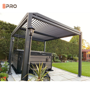 Toit Rétractable Terrasse Top Treillis Pergolas De Jardin avec Verre Coulissant Aluminium LED Bandes Lumineuses Étanche Gazebo 200mm - Product Image 1