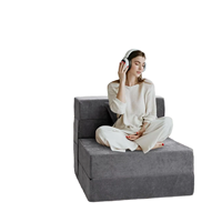 Canapé-lit modulaire compressé sous vide en tissu Teddy doux, avec mousse sans armature, livré en boîte pour salon
