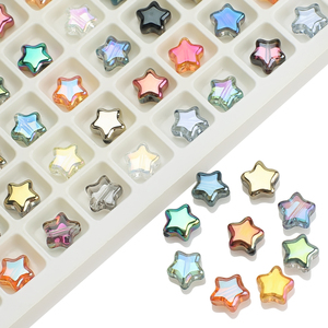 Cuentas de cristal en forma de estrella de 8MM, colgante de pentagrama de varios colores brillantes, pendientes de cuentas de cristal, dijes DIY, adornos de navidad, regalos - Product Image 1