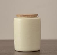 Boîte à thé en céramique MSH avec couvercle en bois, pot de stockage hermétique, 180 ml