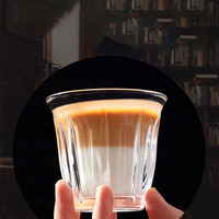 Ventes en gros de tasses en verre transparent, tasses à café, verres à shot, espresso, latte, cappuccino, verrerie thermique, tasse à café