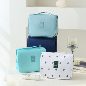 Waterproof Twill <b>Toiletry</b> Bag Multifunction Rectangle Large Capacity Travel Cosmetic White Navy Blue Pink Sky Blue Black Gray - Product Image 2