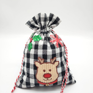 Bolsa de Regalo de Tela con Cordón y Logotipo Personalizado, Ecológica, para Decoración Navideña, Alta Calidad - Product Image 2