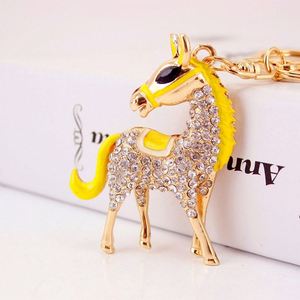 2026 Souvenirs Cute Rhinestone Embellished Colorful Little Horse Keychain Zinc Alloy Animal Accessory Bags and Keychains Model - Product Image 3