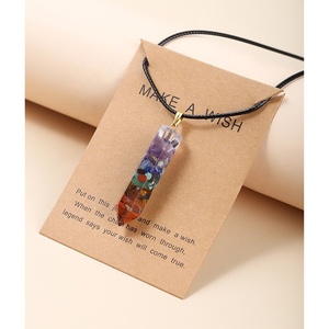 Fashion Necklace Gift Natural Crystal Quartz Party Gift 7 <strong>Chakra</strong> Crystal Gravel <strong>Stone</strong> Necklaces Pendant - Product Image 2