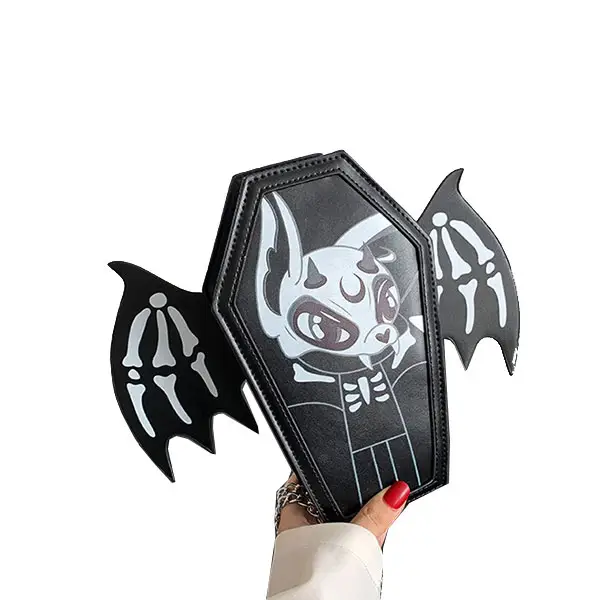 Sarg Tasche Cool Spice Bat Wings Persönlichkeit Ketten tasche Halloween spooky Ghost Umhängetasche