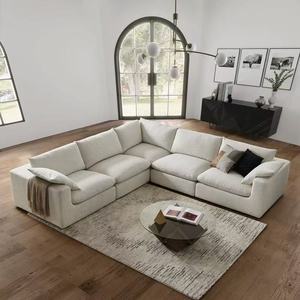 Sofá Seccional de tela de <span class=keywords><strong>interior</strong></span> en forma de L de diseño cuadrado moderno para muebles interiores de sala de estar - Product Image 1