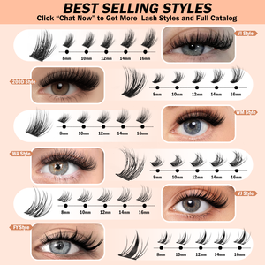 Kit de cils DIY à segments en grappe, volume intense, faits à la main, avec logo personnalisé, 8-16mm, bande superfine, plateau mixte, prix usine - Product Image 6