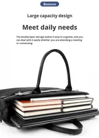 Maletín de Negocios para Hombre, de Tela Oxford, Impermeable, para Portátil y Documentos, con Doble Cremallera, Personalizable con Logotipo