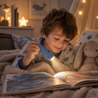 Lampe torche rechargeable en silicone pour enfants avec cordon de suspension, type C