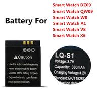 Baterai Polimer Li-ion Isi Ulang LQ-S1 3.7V 380mAh untuk Jam Tangan Pintar AB-S1 DJ-09 DZ09 GJD HKS-S1 FYM-M9 SCX-M9