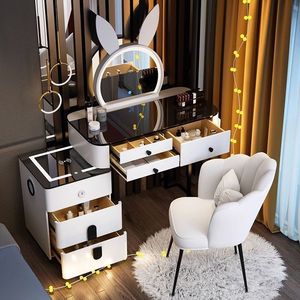 Tocador inteligente de madera maciza de lujo para dormitorio principal, almacenamiento multifuncional moderno, maquillaje integrado extensible - Product Image 3