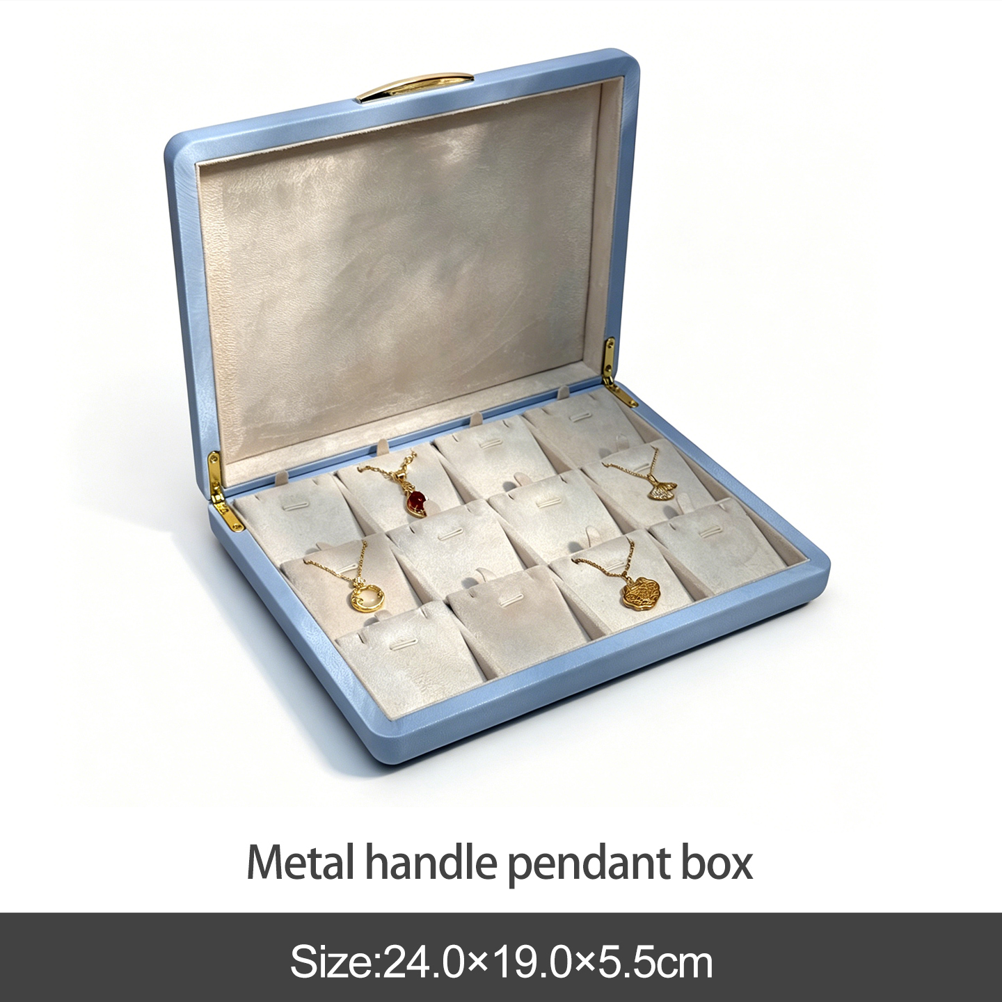 Blue metal handle pendant box