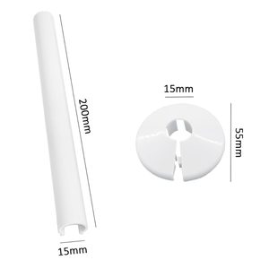 2 cubiertas de tubería de <span class=keywords><strong>radiador</strong></span> a presión de 15*200mm, blanco brillante y mangas protectoras de tubería de gas/agua Antracita - Product Image 2