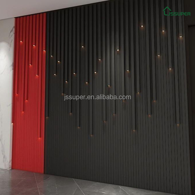 Modern Indoor Decoration wpc Luminous Grille Wall Panels Waterproof Background Wall Panels