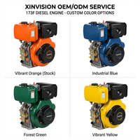 Moteur diesel 178F 6HP 296cc de qualité industrielle, refroidi par air, avec alerte de niveau bas d'huile pour nettoyeur haute pression et fourniture OEM